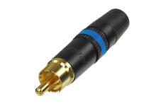 Neutrik Rean NYS373-6 кабельный разъем RCA корпус черный хром, золоченые контакты,синяя маркировочна