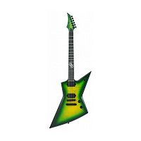 Solar Guitars E2.6LB электрогитара, форма Explorer, HH, T-o-m, цвет зеленый берст, чехол
