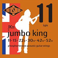ROTOSOUND JK11 STRINGS PHOSPHOR BRONZE струны для акустической гитары, покрытие фосфорированная бронза, 11-52