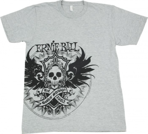 Ernie Ball 4610 футболка. Серый цвет/Лого череп EB спереди/90% хлопок/10% полиэстер/Размер M фото 3