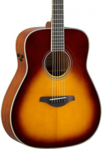 Yamaha FG-TA BS трансакустическая гитара, цвет Brown Sunburst, корпус вестерн фото 3
