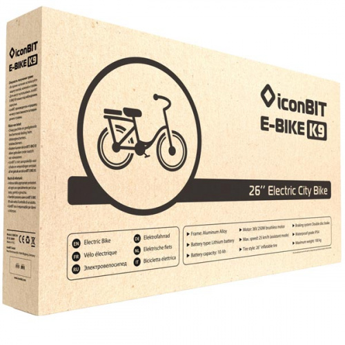 iconBIT E-bike K9 Электровелосипед, 26" колеса, алюминевая рама, мотор 250 Вт (режим ассистента), ма фото 8