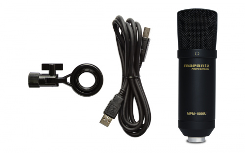 Marantz MPM-1000U Конденсаторный USB микрофон, мембрана 14 мм, 20-17 000 Гц, 16 бит/48 кГц, 16 дБА, SPL 132 дБ (THD 1%, 1 кГц), 78 дБ. В комплекте: US фото 2