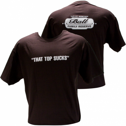 Ernie Ball 4604 футболка. Черный цвет/THAT TOP SUCKS спереди/Лого BFR сзади/100% хлопок/Размер S