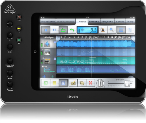 Behringer iSTUDIO IS202 установочная станция для iPad с подключением звука, MIDI-интерфейсом и видеовыходом. 2 микрофонных/линейных/инструментальных в фото 7