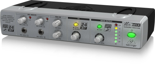 Behringer MIX800 Караоке-процессор для работы с источником стереосигнала (2 микрофонных входа, функция подавления вокала в фонограмме, процессор эффек фото 3