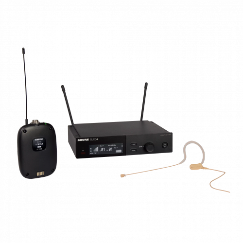 SHURE SLXD14E/153T H56 цифровая радиосистема с микрофоном MX153 (Бежевый) с креплением на ухо, всенаправленным, 470-638 МГц (рабочий диапазон 518-562 