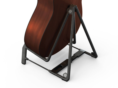 K&M 17580-014-95 складная стойка для акуст. гитары Heli 2 сталь/пластик, пробковое покрытие саппортов, 2 медиатора в комплекте фото 2