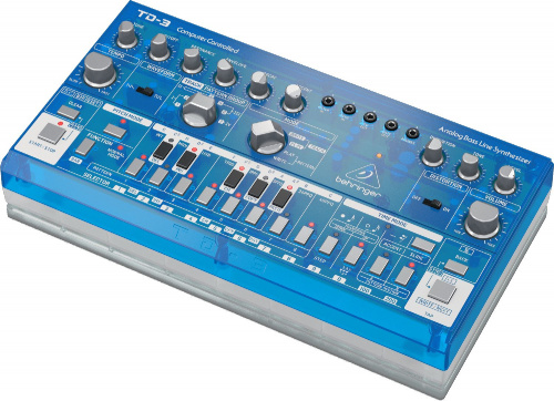 Behringer TD-3-BB басовый синтезатор, встроенный дисторшн, VCO, VCF, VCA, 16-шаговый секвенсор, 16 голосов. Синий фото 3