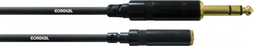 Cordial CFM 3 VY инструментальный кабель джек стерео 6,3 мм M/джек стерео 3,5 мм F, 3,0 м, черный
