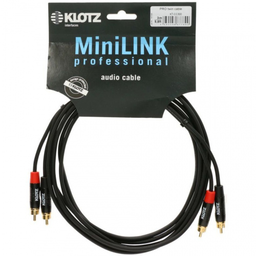 Klotz KT-CC150 кабель межкомпонентный 2 RCA 2 RCA, 1,5 м, позолоченные разъемы, металл