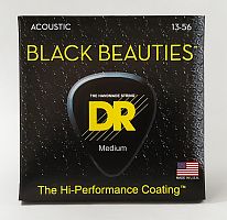 DR BKA-13 BLACK BEAUTIES струны для акустической гитары чёрные 13 56