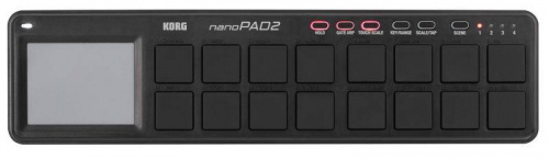 KORG NANOPAD2-BK портативный USB-MIDI-контроллер, 16 чувствительных к скорости нажатия пэдов, тачпэд, кнопки Hold, Gate Arp, Touch Scale, Key/Range, S фото 4