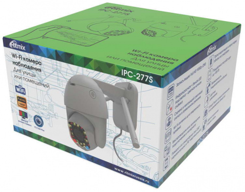 RITMIX IPC-277S Wi-Fi уличная поворотная камера наблюдения IPC-277S, цветная ночная съёмка, красно-синяя мигалка предупреждения в охранном режиме, зап фото 4
