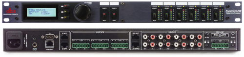 dbx 1260 аудио процессор для многозонных систем. 12 входов 2 балансных мик/лин Phoenix, 8 RCA, S/PDIF, 6 балансных Phoenix выхода, управление ЖК диспл
