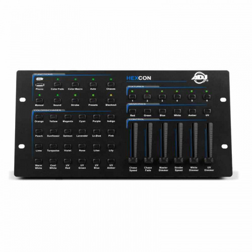 American DJ HEXCON компактный контроллер DMX для приборов серии American DJ HEX. Управление до 6 светодиодными при