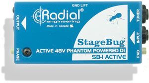 Radial SB-1 активный директ-бокс для акустической, электро гитары, вход 6,3 Jack/ выход XLRM