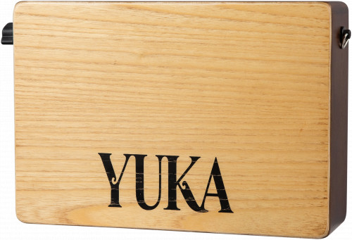YUKA LT-CAJ2-WT тревел-кахон, съемный подструнник, басспорт, тапа белый тик, корпус орех, ремень фото 16