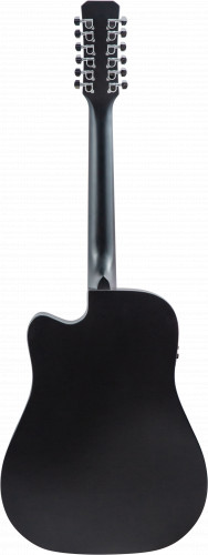 JET JDEC-255/12 BKS 12-струнная электроакустическая гитара с вырезом, цвет черный фото 2
