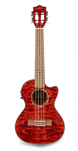 LANIKAI QM-RDCET укулеле тенор, волнистый клен, звукосниматель, вырез,чехол 10мм. в комплекте фото 3