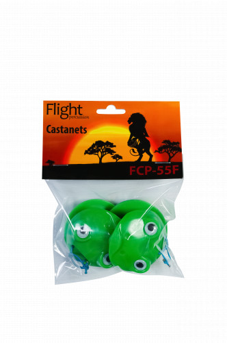 FLIGHT FCP-55F кастаньеты "Лягушка" пластиковые, глазки, зеленые фото 3
