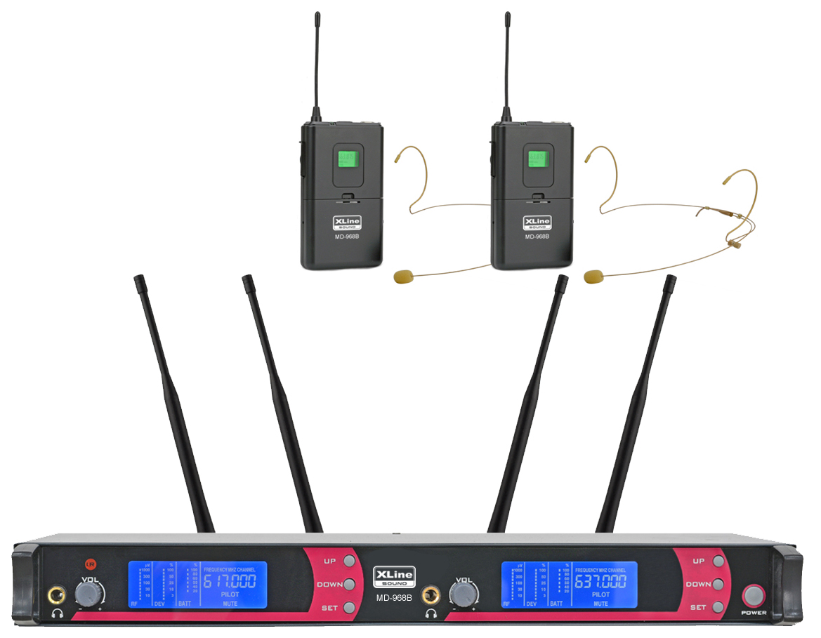 Xline MD-968B Радиосистема двухканальная c двумя поясными передатчиками ...