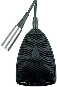 SHURE MX393/S плоский (поверхностный) конденсаторный суперкардиоидный микрофон с программируемым переключателем, черный.