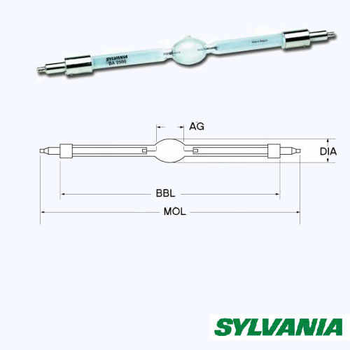 Sylvania BA4000DE(MSI4000) лампа газоразрядная, 4000W, цоколь SFa21-12, ресурс 750ч.