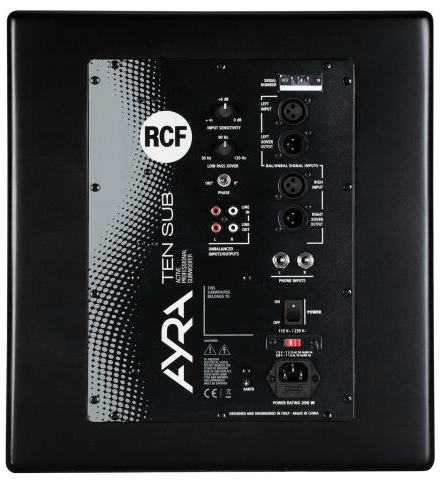 RCF Ayra 10 Sub (13041013) Активный студийный сабвуфер 10", 200 Вт. фото 4