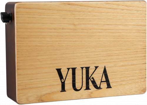 YUKA LT-CAJ2-WT тревел-кахон, съемный подструнник, басспорт, тапа белый тик, корпус орех, ремень фото 12