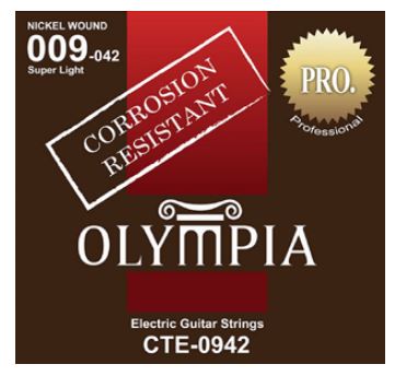 Olympia CTE 0942 Струны для электрогитары, Coated Nickel Wound, 9-42
