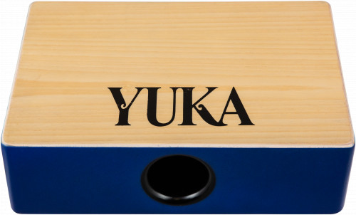 YUKA LT-CAJ1-WTBL тревел-кахон, фиксированный подструнник, тапа белый тик, корпус синий, ремень фото 2