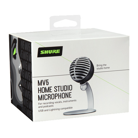 SHURE MV5-DIG настольный цифровой конденсаторный микрофон для записи на компьютер и мобильные устройства с гнездом для наушнико фото 5