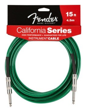 FENDER 15' OR INST CABLE SFG инструментальный кабель, зеленый, 15'