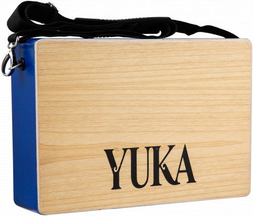 YUKA LT-CAJ1-WTBL тревел-кахон, фиксированный подструнник, тапа белый тик, корпус синий, ремень фото 13