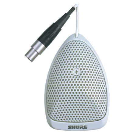 SHURE MX391W/O плоский настольный всенаправленный конференционный микрофон с кабелем (3,6м), белый.