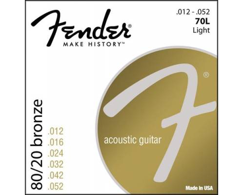 FENDER STRINGS NEW ACOUSTIC 70L 80/20 BRNZ BALL END 12-52 струны для акустической гитары, бронза