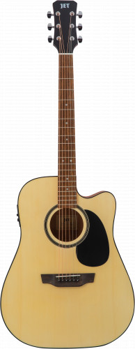 JET JDEC-255 OP эл.-ак. гитара, дредноут с вырезом, цвет натурал фото 8