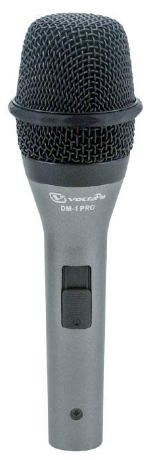 VOLTA DM-1 PRO Профессиональный динамический вокальный микрофон с включателем. (Поставляется без дер