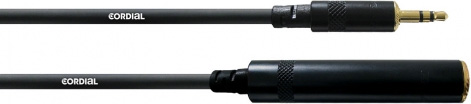 Cordial CFM 0,15 WK инструментальный кабель мини-джек стерео 3,5 мм M/джек стерео 6,3 мм F, 0,15 м, черный