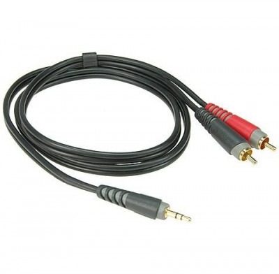 KLOTZ AY7-0300 инсертный кабель с пластиковыми разъёмами 2RCA x stereo mini jack, контакты позолочены, цвет чёрный, 3 м