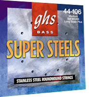 GHS STRINGS L5000 SUPER STEEL набор струн для бас-гитары, сталь, 040-102
