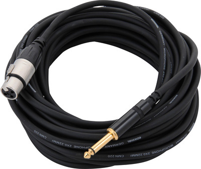 Cordial CCM 10 FP микрофонный кабель XLR F/моно джек 6,3 мм, 10,0 м, черный