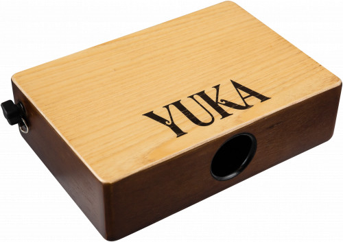 YUKA LT-CAJ2-WT тревел-кахон, съемный подструнник, басспорт, тапа белый тик, корпус орех, ремень фото 5