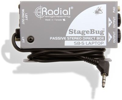 Radial SB-5 пассивный стерео директ-бокс для ноутбуков и планшетов, шнур 1,5 м с 3,5 джек