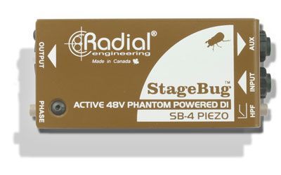 Radial SB-4 актив. ди-бокс для гитар с пьезо звукоснимателем, вход 6,3 Jack/выход XLRM