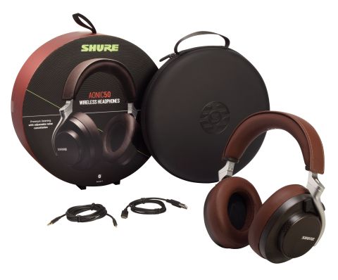 SHURE SBH2350-BR-EFS Премиальные полноразмерные Bluetooth наушники AONIC50 с шумоподавлением, цвет коричневый. фото 4