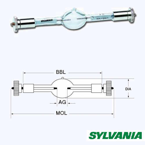 Sylvania BA1200DE S6.0(MSR1200SA/DE) лампа газоразрядная, 1200W, цветовая температура 6000К, цоколь