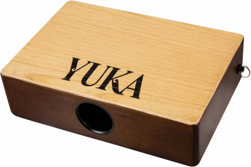 YUKA LT-CAJ2-WT тревел-кахон, съемный подструнник, басспорт, тапа белый тик, корпус орех, ремень фото 4