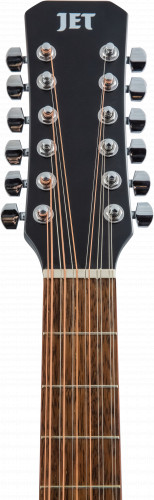 JET JDEC-255/12 BKS 12-струнная электроакустическая гитара с вырезом, цвет черный фото 4